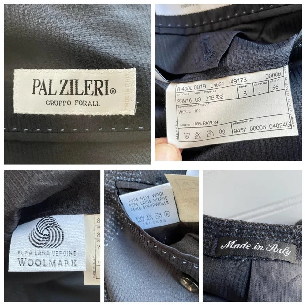 PAL ZILERI GRUPPO FORALL Mens Jacket Blazer Navy Blue Black Size 46L Sport Coat